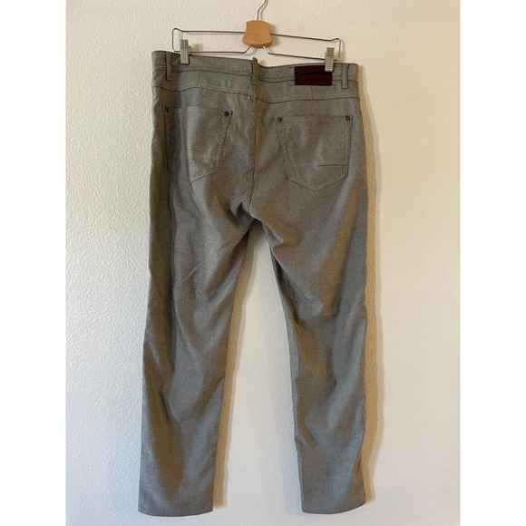 Zara Man Size 34 Flat Front Herringbone Trouser Pants Pocket Straight Leg Gray - Picture 3 of 11